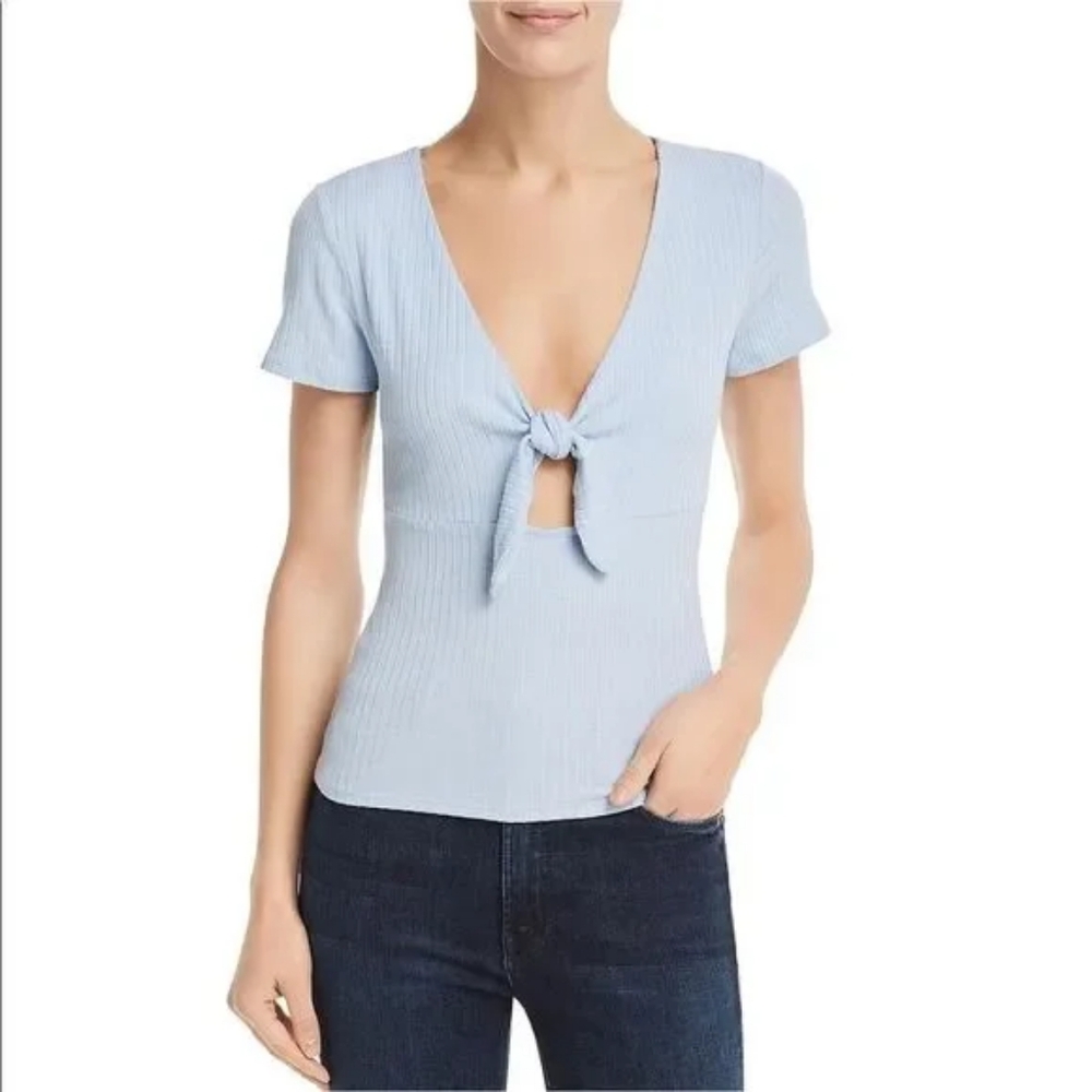 Front tie ribbed top